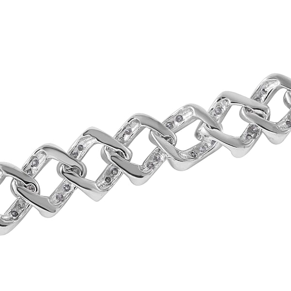 Shop Lc Moissanite 2.75 Ctw Curb Bracelet In Platinum Over Sterling Silver (7.25 In)