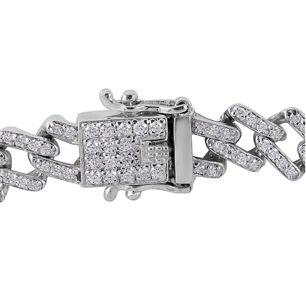 Shop Lc Moissanite 2.75 Ctw Curb Bracelet In Platinum Over Sterling Silver (7.25 In)
