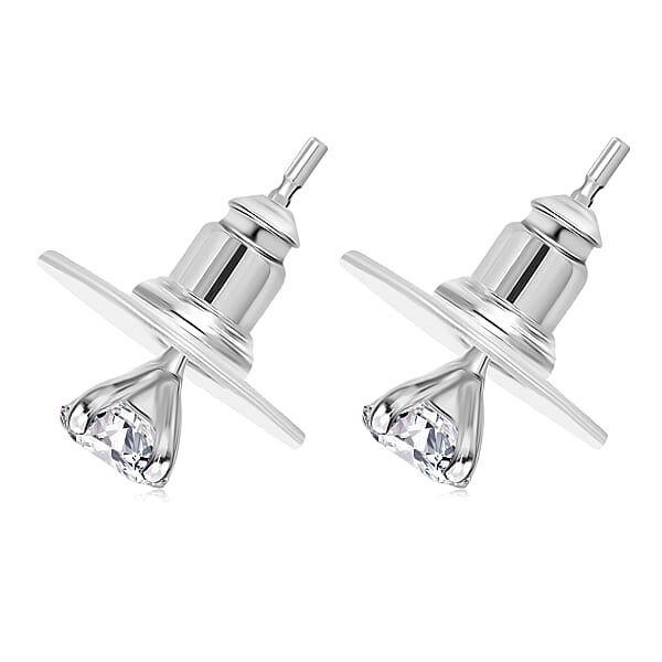 Shop Lc Moissanite Earrings In Rhodium Over Sterling Silver 1.00 Ctw