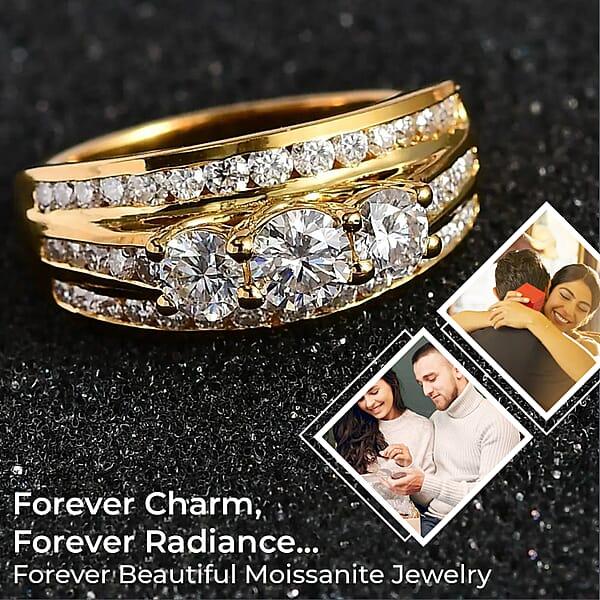 Shop Lc Moissanite Ring Vermeil Yellow Gold Over Sterling Silver Ring Moissanite Jewelry Gifts For Her 1.65 Ctw