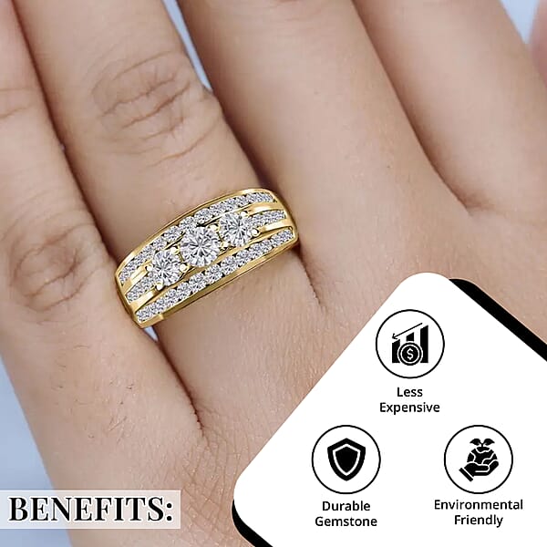 Shop Lc Moissanite Ring Vermeil Yellow Gold Over Sterling Silver Ring Moissanite Jewelry Gifts For Her 1.65 Ctw