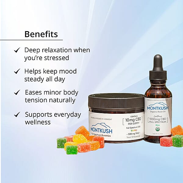 Shop Lc MontKush Daily Calm Combo Full Spectrum Gummies & Rosin Oil (50 Counts & 1oz)