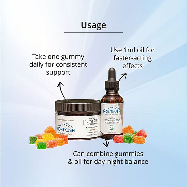 Shop Lc MontKush Daily Calm Combo Full Spectrum Gummies & Rosin Oil (50 Counts & 1oz)