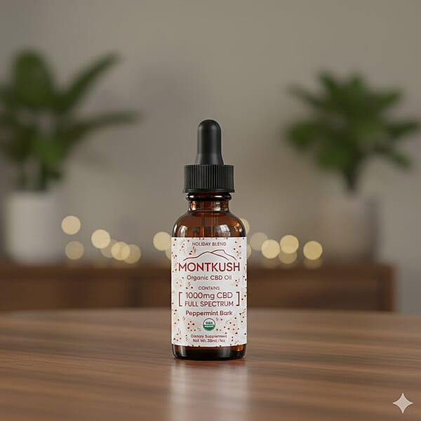 Shop Lc MontKush USDA Organic Seasonal 1000mg CBD Oil - Peppermint Bark 1oz