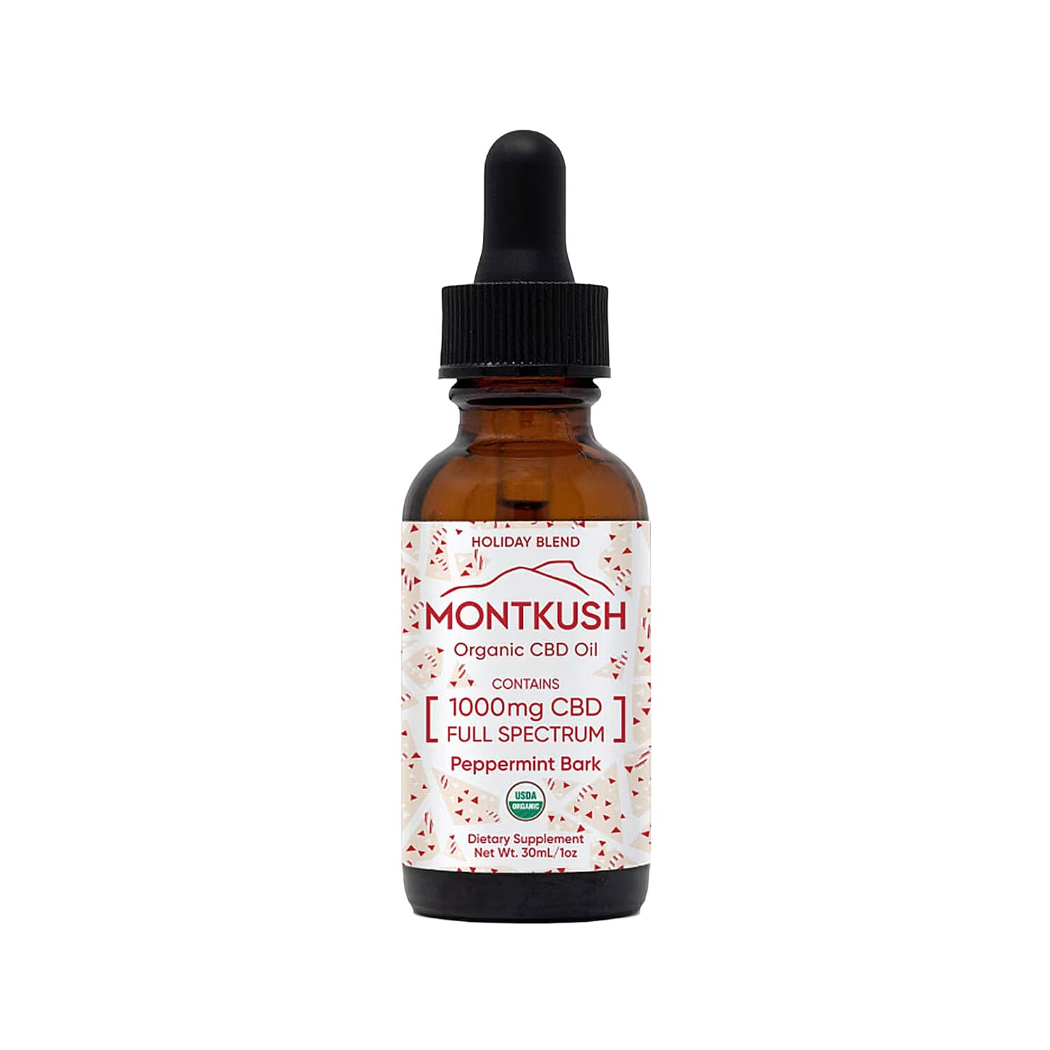 shop lc MontKush USDA Organic Seasonal 1000mg CBD Oil - Peppermint Bark 1oz