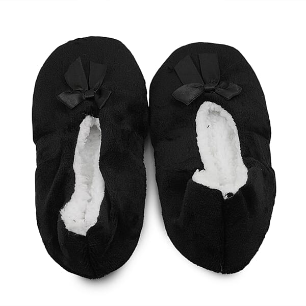 Shop Lc Mossimo Charcoal Bow Slippers With Grippers - S/M