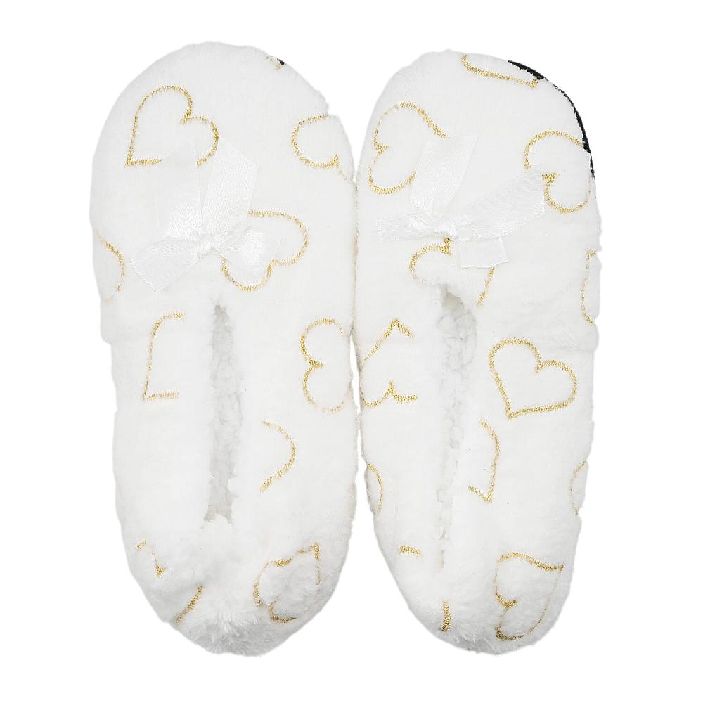 shop lc Mossimo White Heart Slippers with Grippers - S/M