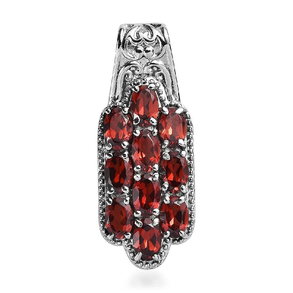 shop lc Mozambique Garnet 5.50 ctw Pendant without Chain in Stainless Steel
