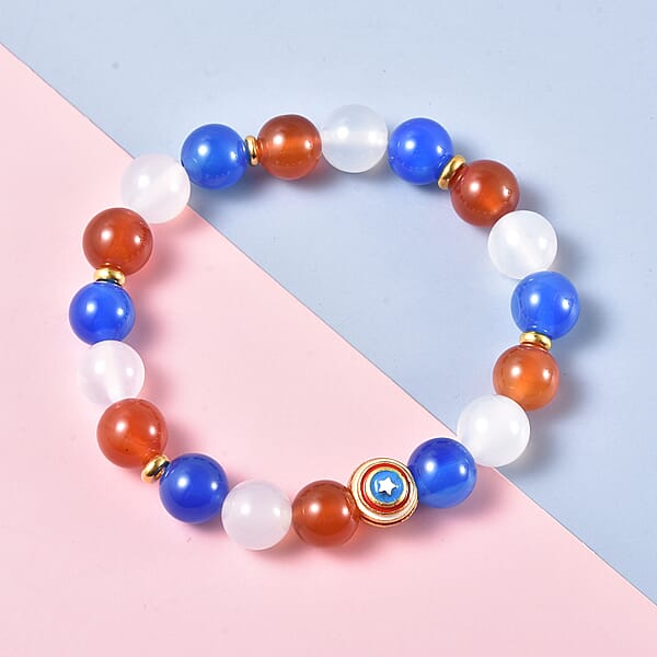 Shop Lc Multi Agate 127.00 Ctw 9-11 Mm Beaded Stretch Bracelet