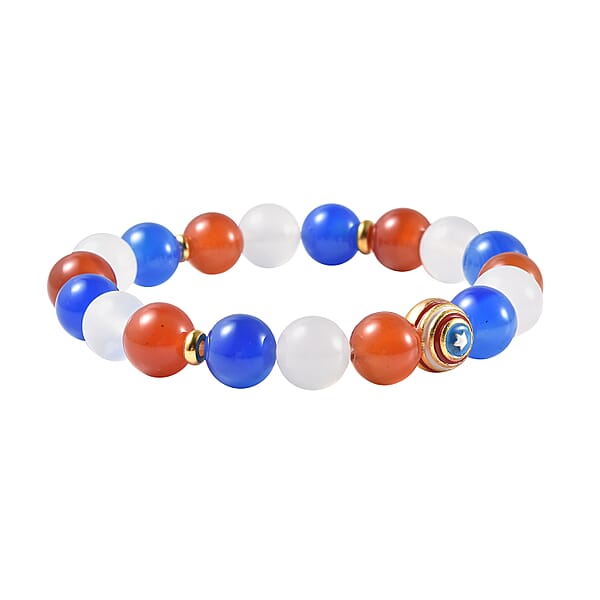 Shop Lc Multi Agate 127.00 Ctw 9-11 Mm Beaded Stretch Bracelet