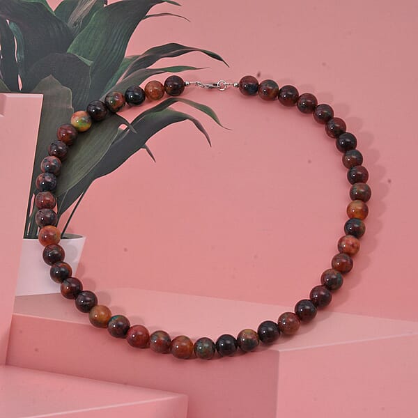 Shop Lc Multi Agate Beaded 314.50 Ctw Necklace 18 Inches In Sterling Silver