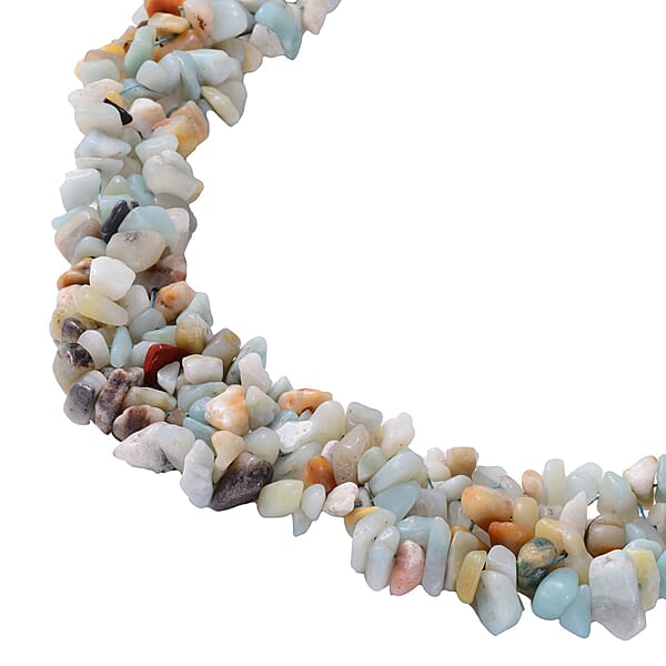 Shop Lc Multi Amazonite Chips Stretch Bracelet Dangle Earrings Toggle Clasp Necklace In Black Oxidized Stainless Steel 927.85 Ctw