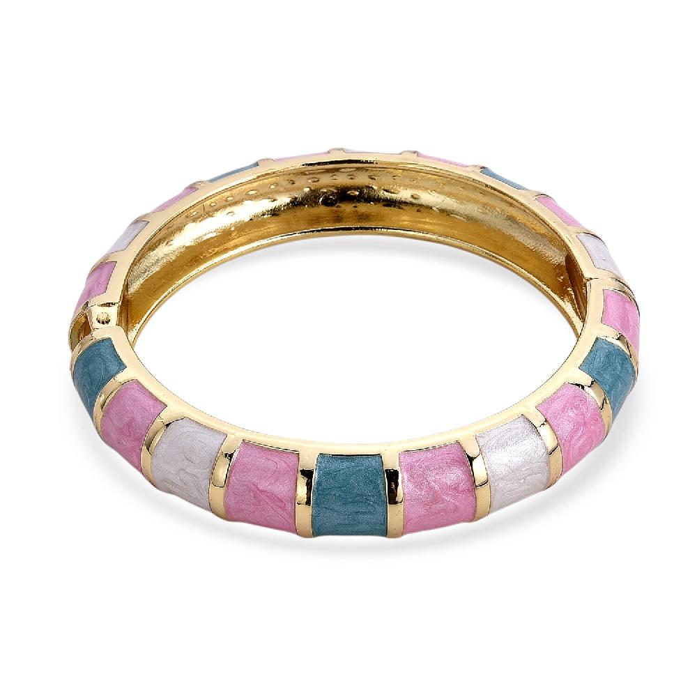 shop lc Multi Color Enameled Bangle Bracelet in Goldtone (7.25 In)