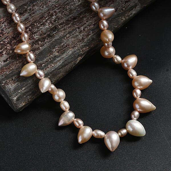Shop Lc Multi Color Fresh Water Pearl Necklace In 18K Vermeil Yellow Gold Over Sterling Silver 18 Inches