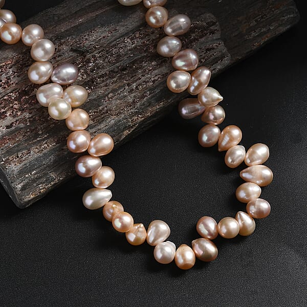 Shop Lc Multi Color Freshwater Pearl Fancy Necklace In 18K Vermeil Yellow Gold Over Sterling Silver 18 Inches