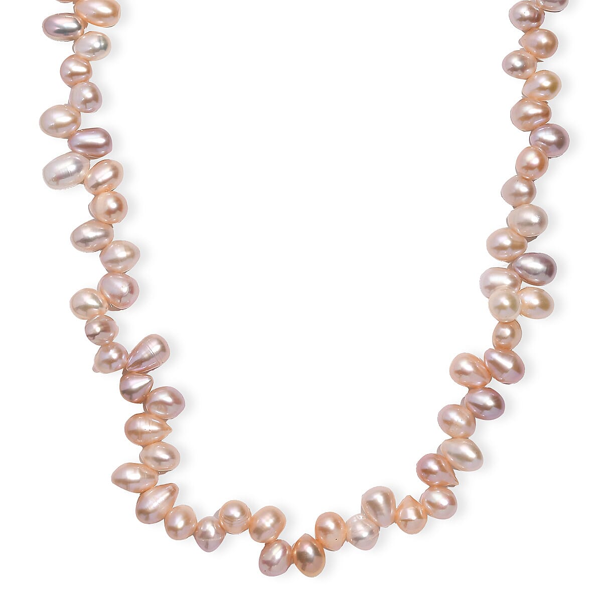 shop lc Multi Color Freshwater Pearl Fancy Necklace in 18K Vermeil Yellow Gold Over Sterling Silver 18 Inches