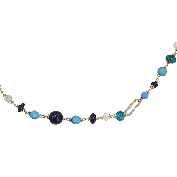 Shop Lc Multi Color Glass Beaded Necklace In Goldtone 36-38 Inches