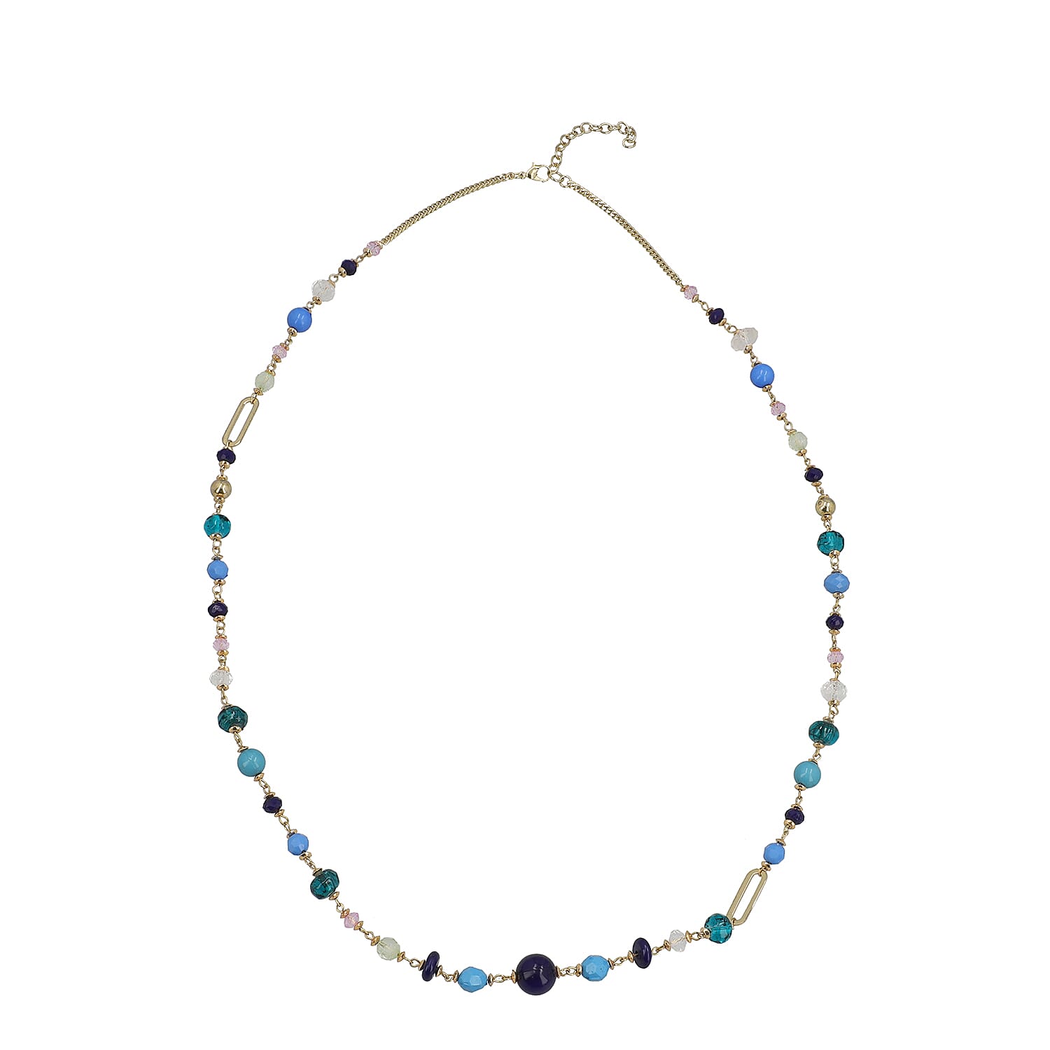 shop lc Multi Color Glass Beaded Necklace in Goldtone 36-38 Inches