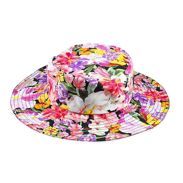 Shop Lc Multi Floral Cotton Poplin Woven Bucket Hat - One Size Fits Most