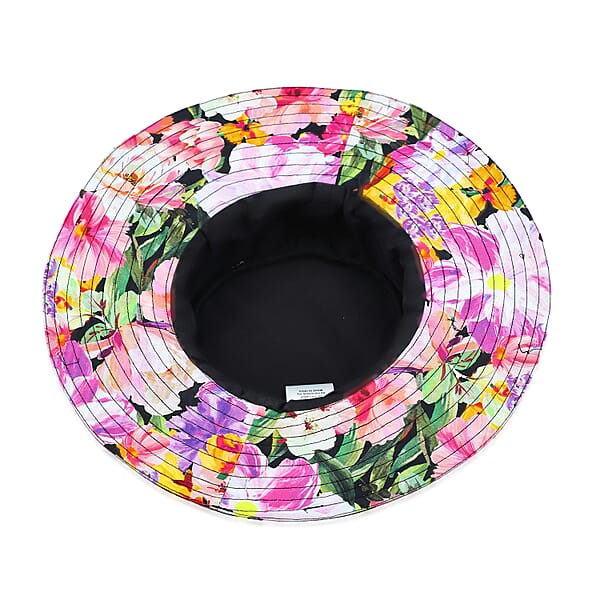 Shop Lc Multi Floral Cotton Poplin Woven Bucket Hat - One Size Fits Most