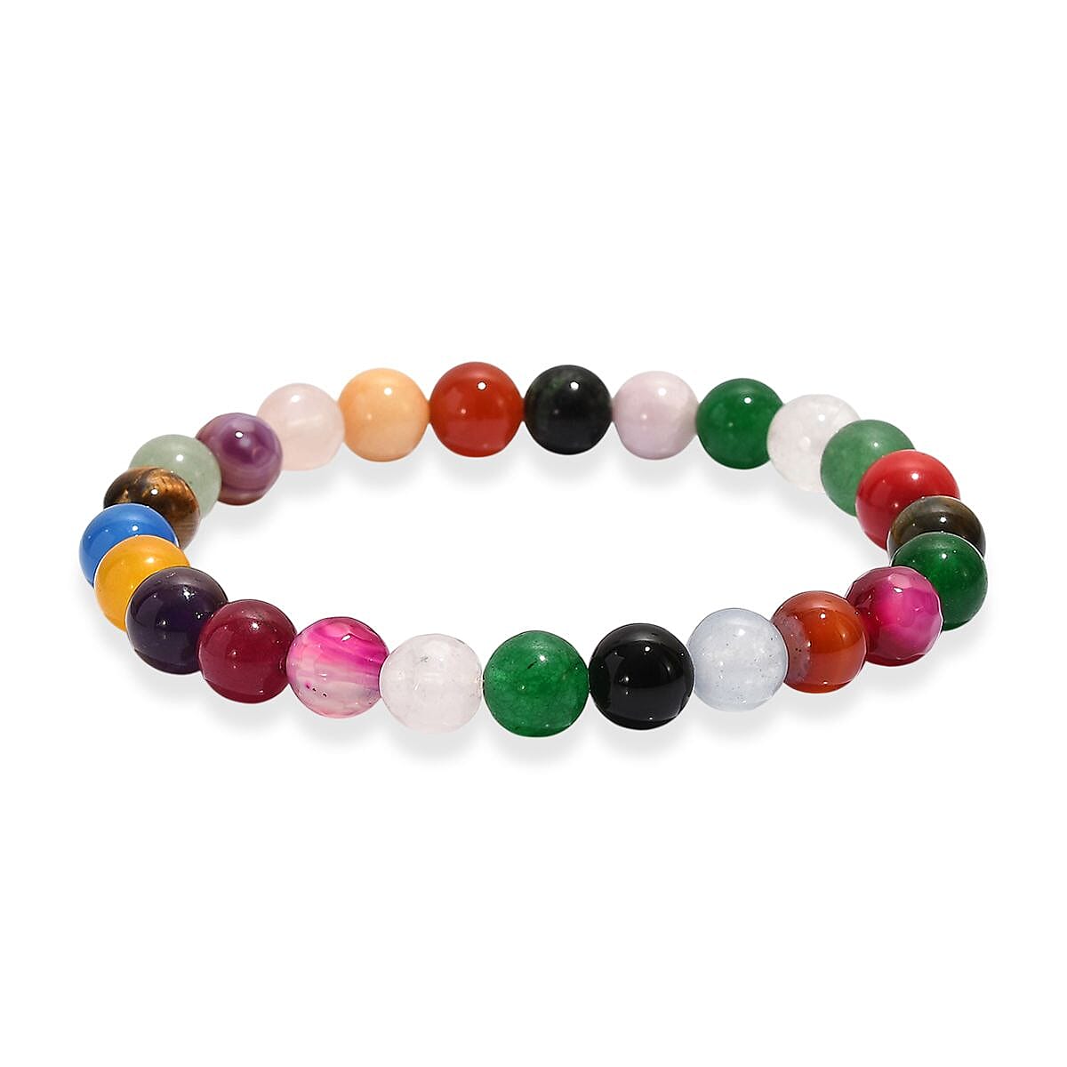 shop lc Multi Gemstone 95.00 ctw Beaded Stretch Bracelet