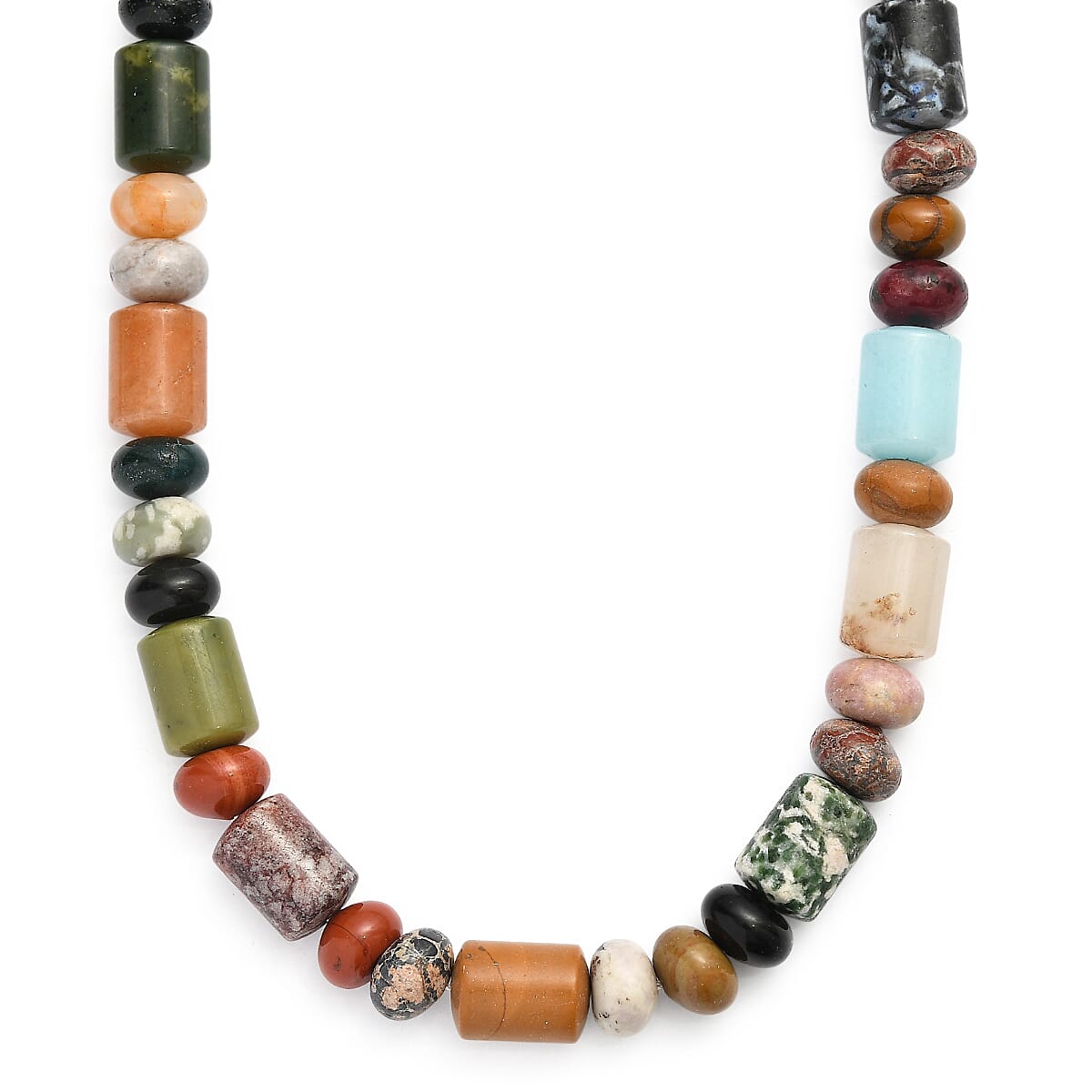 shop lc Multi Jasper 420.00 ctw Necklace in Platinum Bond 20 Inches