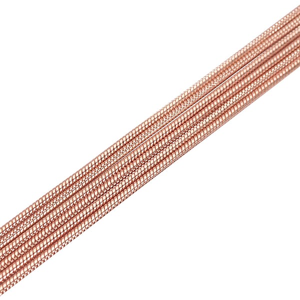 Shop Lc Multi Row Snake Chain Bracelet In ION Plated Rose Gold Stainless Steel (7.50-9.00In)