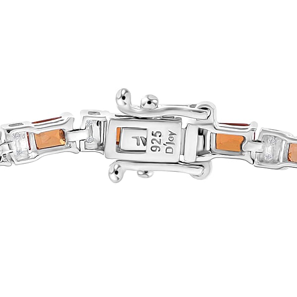 Shop Lc Multi Sapphire And Moissanite 9.50 Ctw Rainbow Cascade Bracelet In Rhodium Over Sterling Silver (8.00 In)