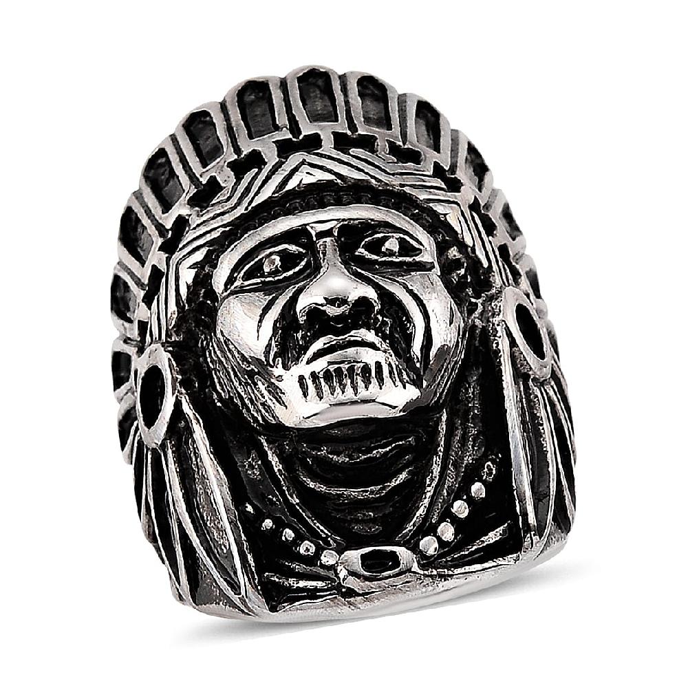 shop lc Native Chief Ring in Black Oxidized and Stainless Steel