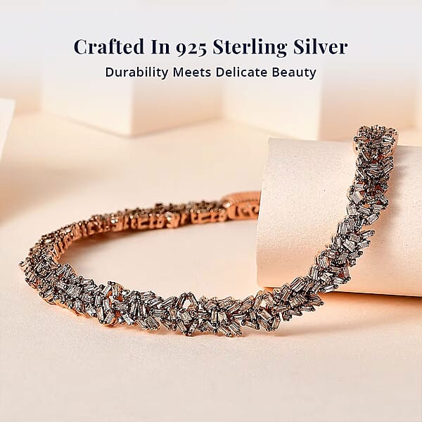 Shop Lc Natural Champagne Diamond 4.00 Ctw Bracelet In Vermeil Rose Gold Over Sterling Silver (7.25 In)