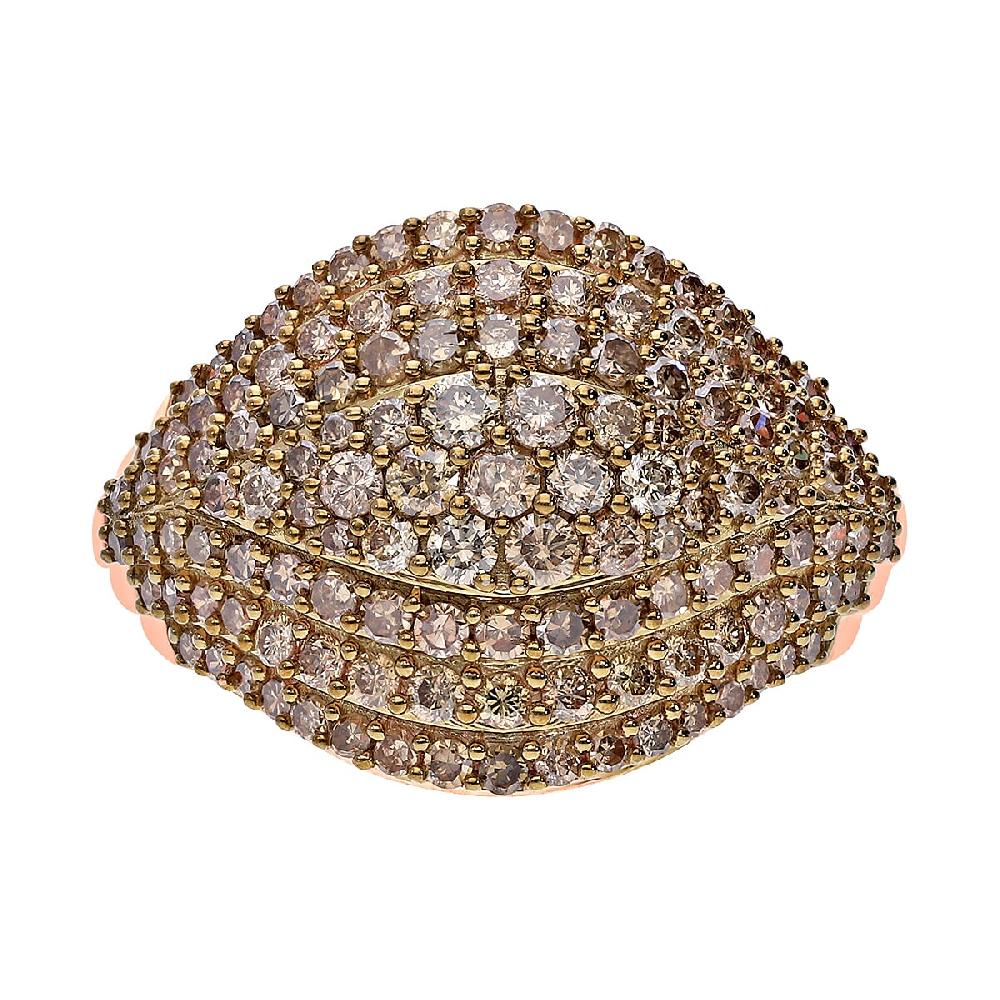 shop lc Natural Champagne Diamond Eye Ring in Vermeil Rose Gold Over Sterling Silver 2.00 ctw