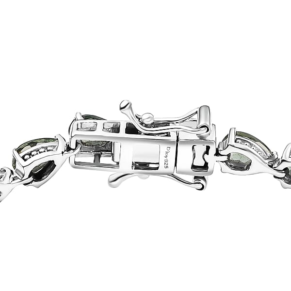 Shop Lc Natural Green Apatite 10.30 Ctw Serenity Vine Bracelet In Rhodium Over Sterling Silver (7.25 In)