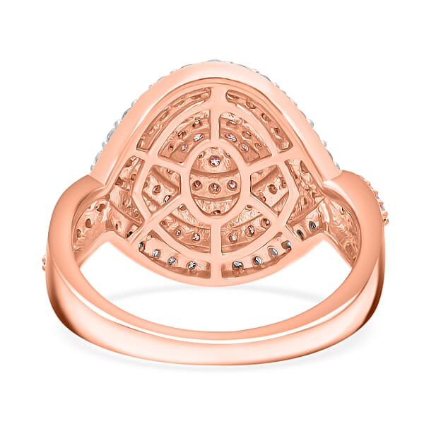 Shop Lc Natural Pink And White Diamond 1.00 Ctw Ring In Vermeil Rose Gold Over Sterling Silver