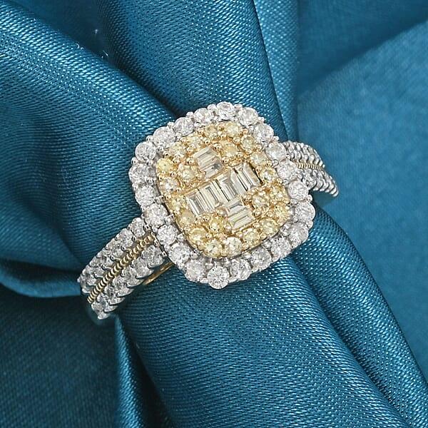 Shop Lc Natural Yellow And White Diamond 1.00 Ctw Ring In 14K Yellow Gold
