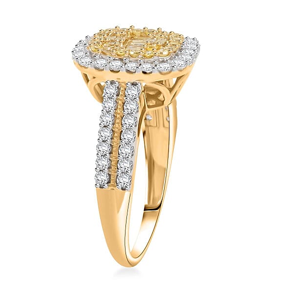 Shop Lc Natural Yellow And White Diamond 1.00 Ctw Ring In 14K Yellow Gold