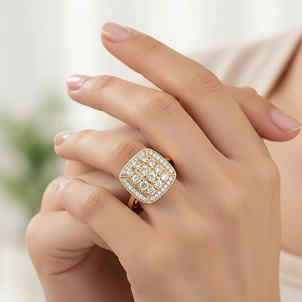 Shop Lc Natural Yellow Diamond White Diamond Ring In 14K YG Over Sterling Silver 0.50 Ctw