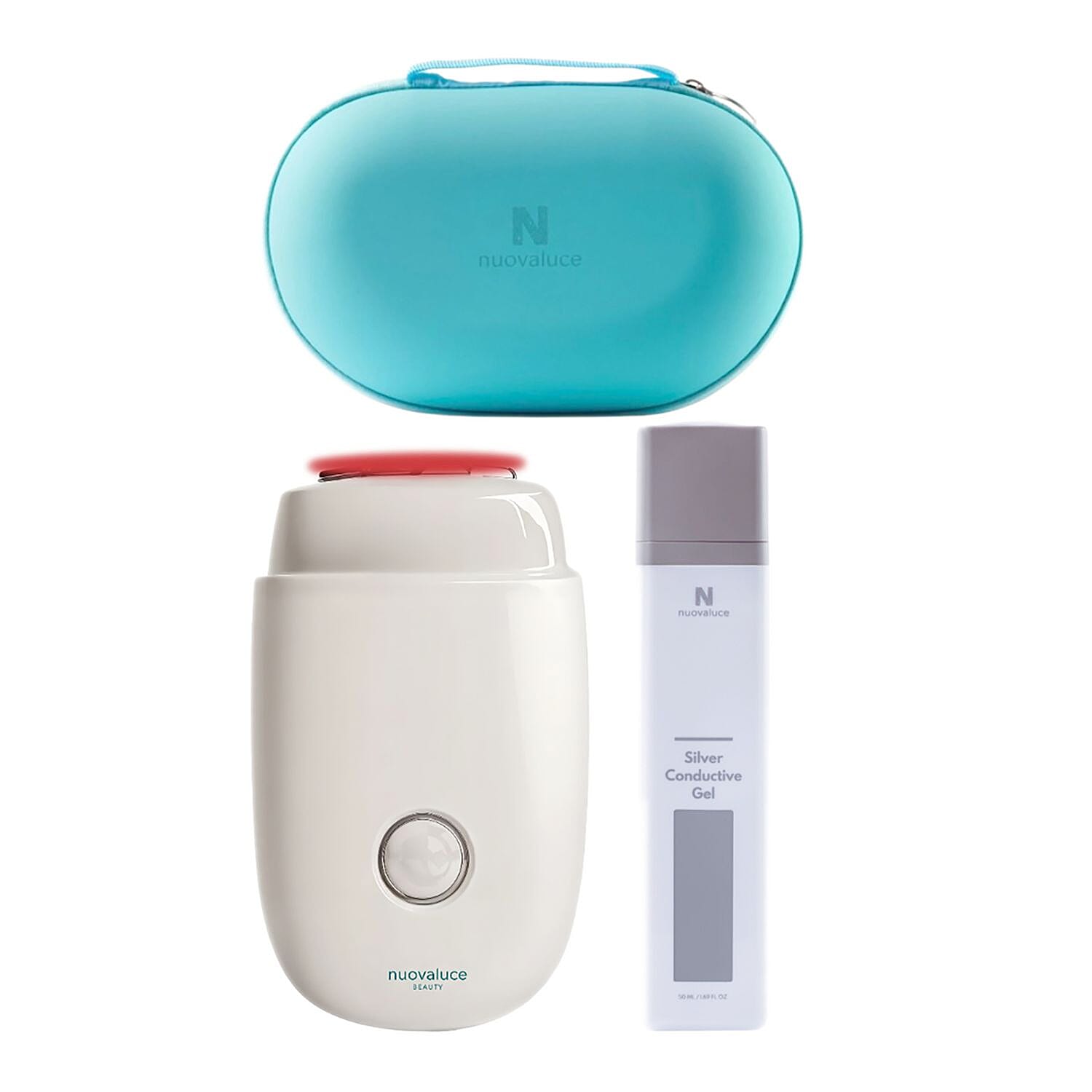 shop lc Nuovaluce Mini Plus Microcurrent Skincare Device Bundle with Silver Conductive Gel and Travel Case (2 Years Warranty)