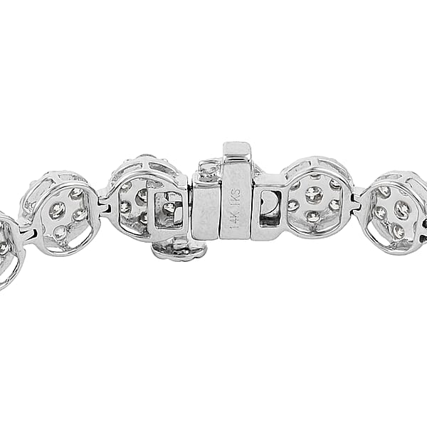 Shop Lc NY Closeout 14K White Gold F VS Diamond Bracelet (7.25 In) 12.50 Grams 5.00 Ctw