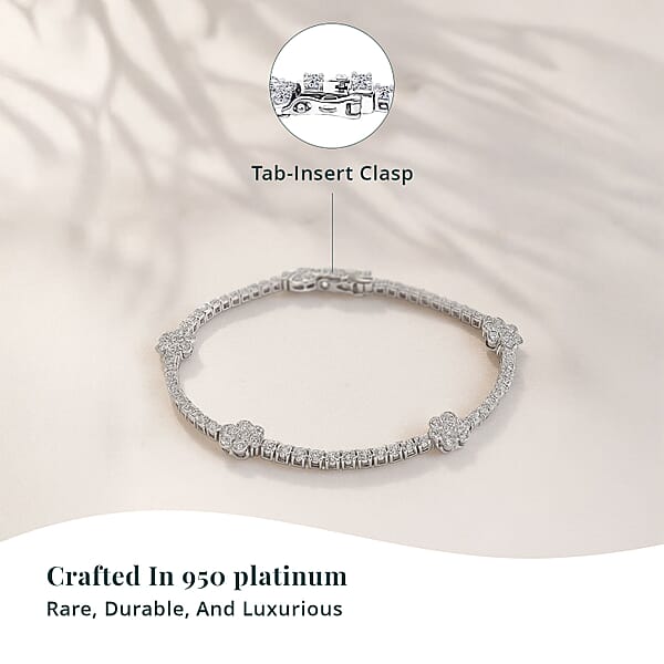 Shop Lc NY CLOSEOUT 950 Platinum Luxuriant Lab Grown Diamond (VVS - EF) Bracelet (13.35 G) (7.25 In) 5.25 Ctw