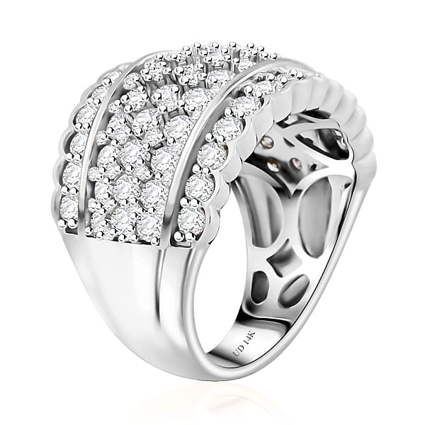 Shop Lc NY Closeout White Diamond 3.00 Ctw Ring In 14K White Gold 7.10 Grams