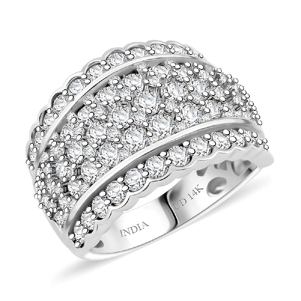 shop lc NY Closeout White Diamond 3.00 ctw Ring in 14K White Gold 7.10 Grams