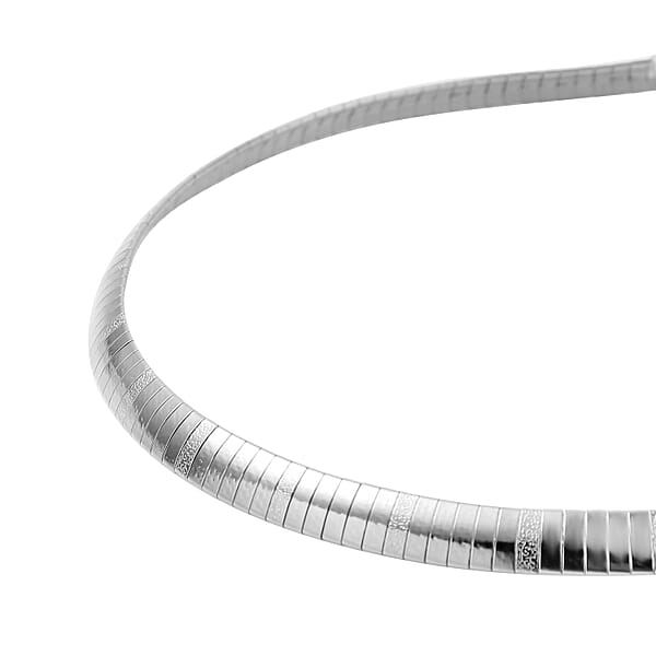 Shop Lc Omega Necklace In Stainless Steel 19.40 Grams 16-18 Inches