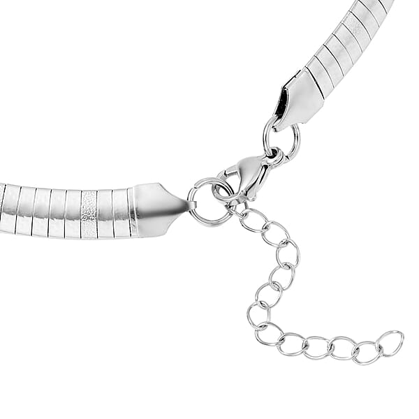 Shop Lc Omega Necklace In Stainless Steel 19.40 Grams 16-18 Inches