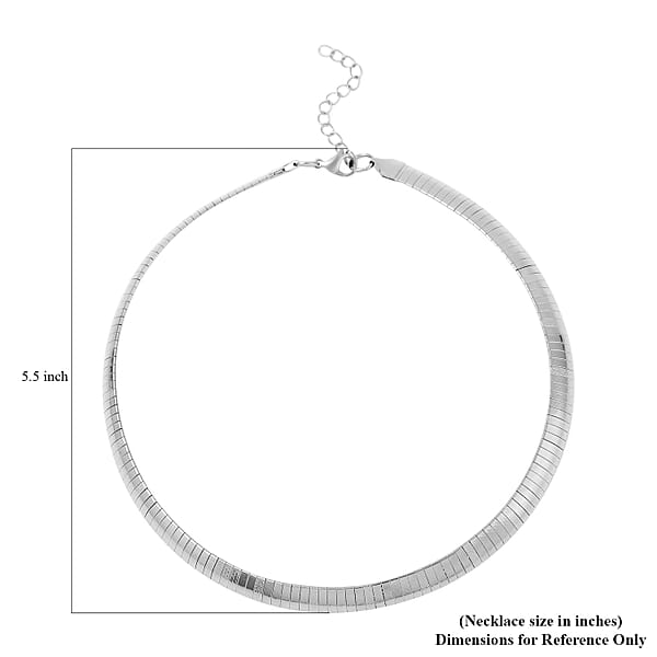 Shop Lc Omega Necklace In Stainless Steel 19.40 Grams 16-18 Inches