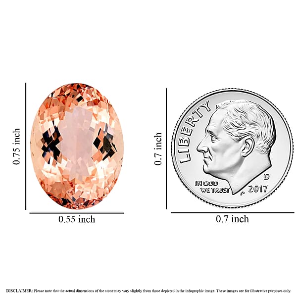 Shop Lc One Of A Kind Certified & Appraised AAAA Marropino Morganite (Oval Free Size) 18.02 Ctw