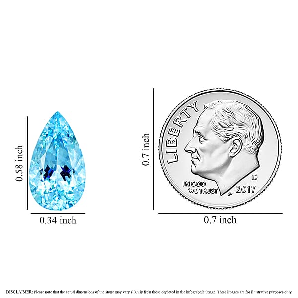 Shop Lc One Of A Kind Certified & Appraised AAAA Santa Maria Aquamarine (Pear Free Size) 4.42 Ctw