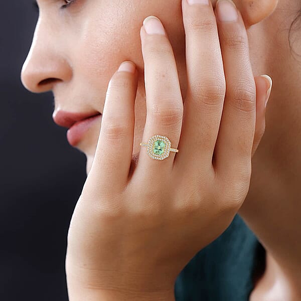 Shop Lc One Of A Kind Certified & Appraised Iliana AAA Boyaca Colombian Emerald And Diamond G-H SI 1.70 Ctw Ring In 18K Yellow Gold 7.70 Grams