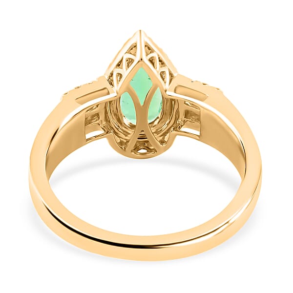 Shop Lc One Of A Kind Iliana 18K Yellow Gold AAA Boyaca Colombian Emerald And G-H SI Diamond Ring 5.86 Grams 1.60 Ctw