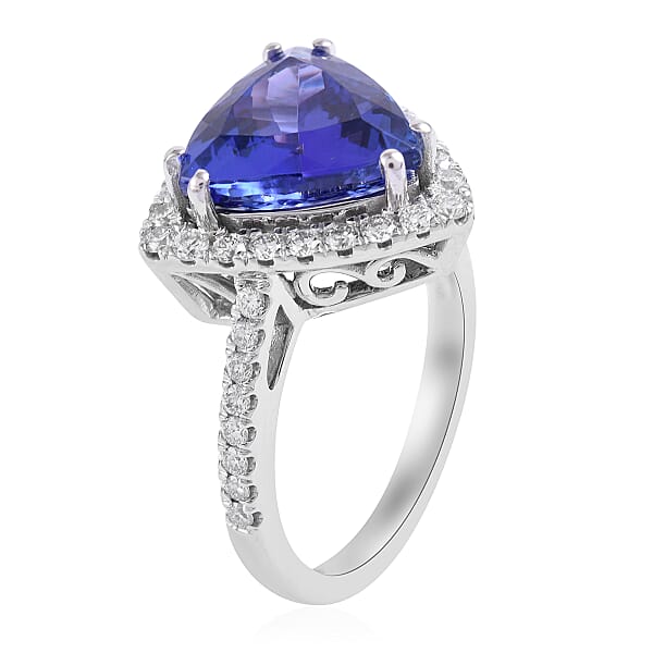 Shop Lc One Of A Kind Rhapsody AAAA Tanzanite And Diamond E-F VS 5.80 Ctw Ring In 950 Platinum 8.35 Grams