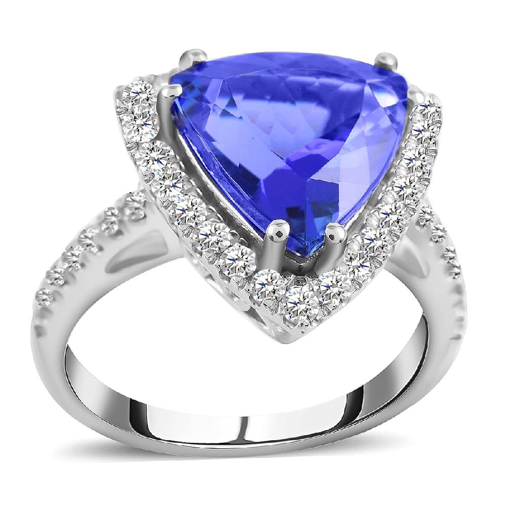 shop lc One Of A Kind Rhapsody AAAA Tanzanite and Diamond E-F VS 5.80 ctw Ring in 950 Platinum 8.35 Grams